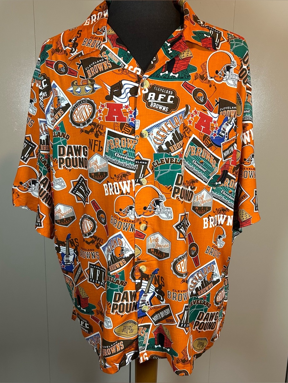 Y2K NFL Cleveland Browns AOP Hawaiian XL Button Down Shirt